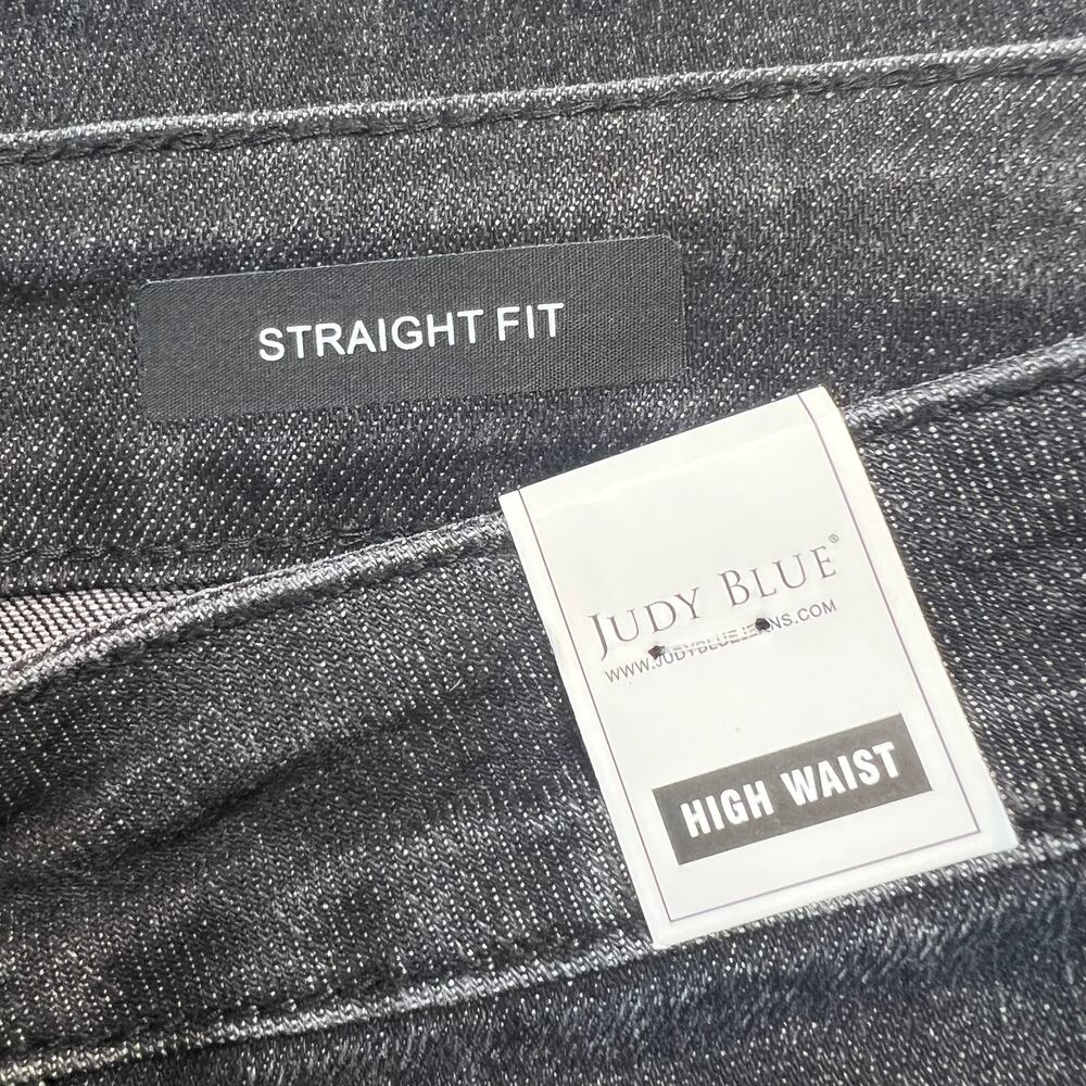 Judy Blue NWT Jeans 22W High Rise Tummy Control Straight Fit Black Denim Stretch - Picture 5 of 15
